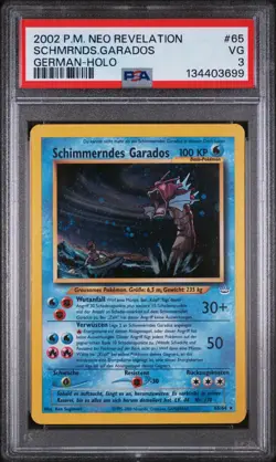 Pokemon Schimmerndes Garados Neo Revelation #65 PSA 3 very good Deutsch 2002 - Image 1