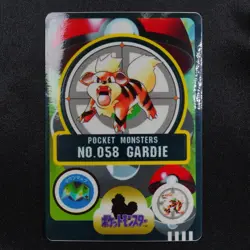 Pokemon Card Growlithe 058 Bandai Carddass Sealdass 1997 Japanese F7208 - Image 2