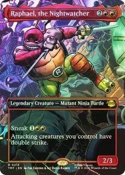 NM Borderless Foil Raphael, the Nightwatcher, MTG, TMNT, Magic, 213 - Image 1