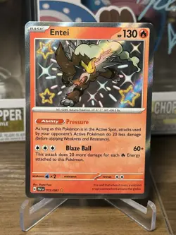Shiny Entei 112/091 Pokemon TCG Paldean Fates Holo - Image 1