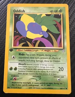 Oddish Neo Genesis 1st Edition - NM - 2000 Pokemon - 68/111 - Image 1