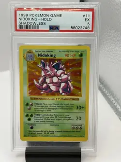 1999 Pokemon Nidoking Holo Shadowless Base Set 11/102 PSA 5 EX - Image 1