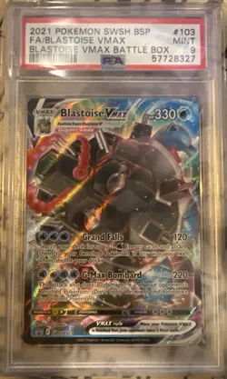2021 POKEMON SWSH BLACK STAR PROMO #103 FULL ART/BLASTOISE VMAX PSA 9 - Image 1