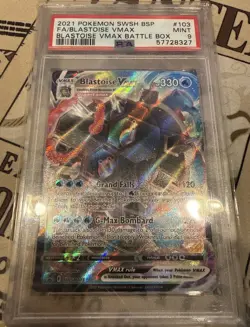 2021 POKEMON SWSH BLACK STAR PROMO #103 FULL ART/BLASTOISE VMAX PSA 9 - Image 2