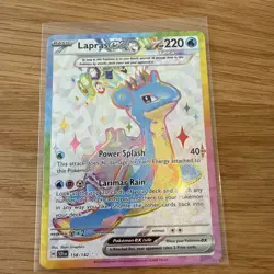 Pokemon TCG Stellar Crown Holo Lapras EX 158/142 SV07 M/Nm Condition - Image 1
