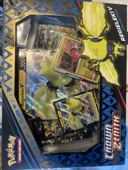 Pokemon TCG Crown Zenith Collection Box Regidrago V Sealed 4 boosters wear box 820650851834 - Image 1