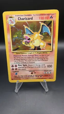 Base Set Charizard 4/102 — LP/ MP — Geniune Orignal Vintage Pokemon Card — WoTC - Image 1