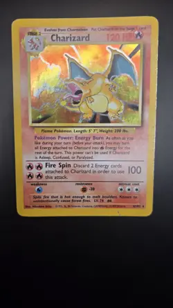 Base Set Charizard 4/102 — LP/ MP — Geniune Orignal Vintage Pokemon Card — WoTC - Image 2