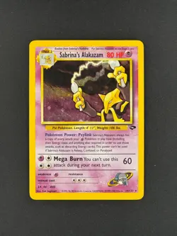 Pokemon TCG Sabrina's Alakazam Holo Gym Challenge 16/132 DMG - Image 1