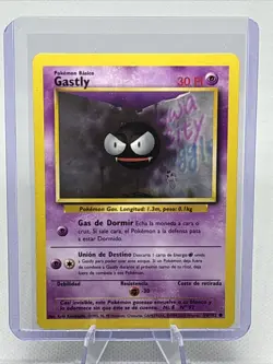 Pokemon TCG Base Set #50 Gastly Spanish 2000 Psychic LP - Image 1