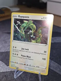 *THICK* SWIRL 🌀 Rayquaza SWSH029 Cosmos Holo Rare Crown Zenith Pokemon Card - Image 2
