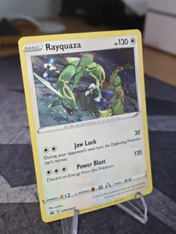 *THICK* SWIRL 🌀 Rayquaza SWSH029 Cosmos Holo Rare Crown Zenith Pokemon Card - Image 3