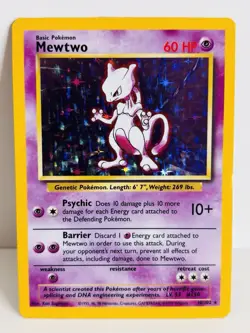 Mewtwo 10/102 Pokemon TCG 1999 Base Set Holo Unlimited Rare - Image 1