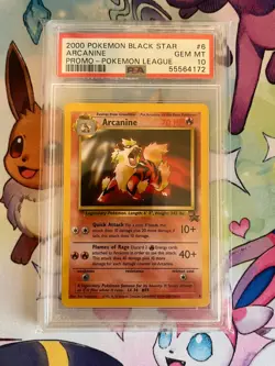 PSA 10 Arcanine 6 WOTC Black Star League Promo Pokemon Card - Image 1