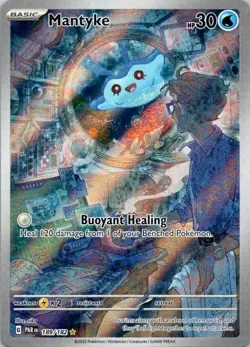 Pokemon TCG Mantyke Card 189/182 Sv04: Paradox Rift NM Condition (SKU 1-4) - Image 1