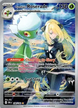 Pokemon Cynthia's Roserade 184/182 Holofoil SV10: Destined Rivals NM (SKU 1-4) - Image 1