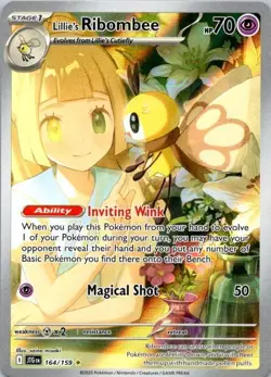 Pokemon TCG Lillie's Ribombee 164/159 Journey Together IR Holo NM (SKU 1-4) - Image 1