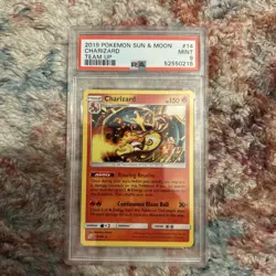 Pokemon 2019 Team Up Charizard Holo PSA 9 Mint #14/181 - Image 1