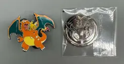 POKEMON CELEBRATIONS ULTRA PREMIUM COLLECTION CHARIZARD PIKACHU PIN & COIN SET - Image 1