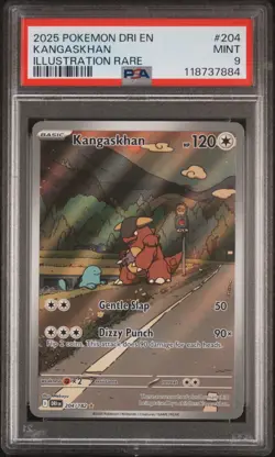 2025 PSA 9 Pokemon Kangaskhan Illustration Rare Sv10 Destined Rivals #204 - Image 1