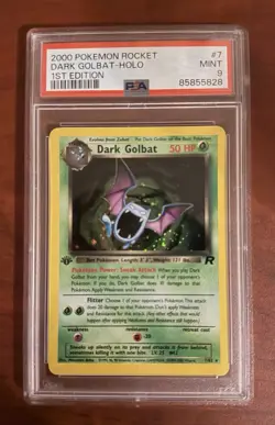Pokemon TCG Dark Golbat Team Rocket 7/82 1st Edition Holo PSA 9 2000 - Image 1