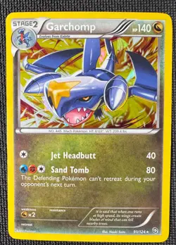 GARCHOMP 91/124 R DRAGONS EXALTED POKEMON CRACKED ICE HOLO MP - Image 1