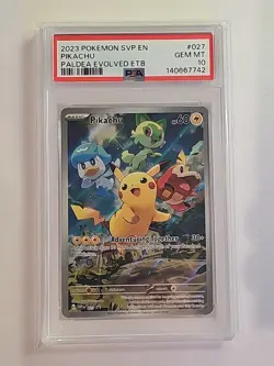 Pikachu 2023 Pokemon SVP Paldea Evolved ETB PROMO #027 PSA 10 GEM MINT - Image 1