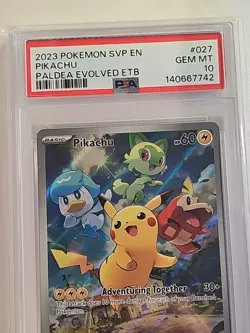 Pikachu 2023 Pokemon SVP Paldea Evolved ETB PROMO #027 PSA 10 GEM MINT - Image 3