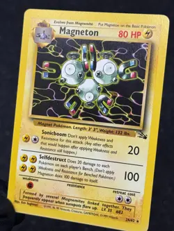 Magneton 26/62 Fossil Unlimited Non Holo Rare WOTC 1999 Vintage Pokemon TCG Card - Image 3