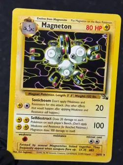 Magneton 26/62 Fossil Unlimited Non Holo Rare WOTC 1999 Vintage Pokemon TCG Card - Image 5