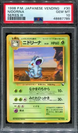 PSA 10 Pokemon 1998 Japanese Vending Series 3 Nidorina #30 - Image 1