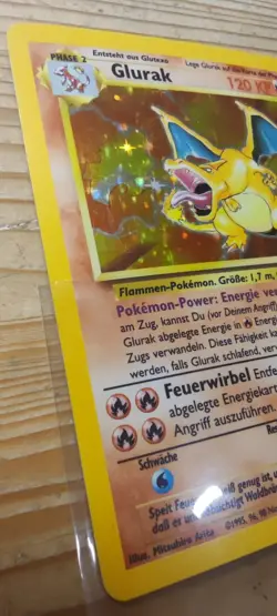 🔥(EX) Glurak 4/102 Holo Rare Base Set Pokemon Karte Deutsch 🇩🇪 1999 Vintage - Image 5
