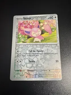 Pokemon Temporal Forces - 130/162 Skitty Reverse Holo Misprint Miscut Error - Image 2