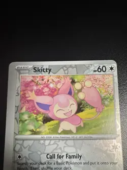 Pokemon Temporal Forces - 130/162 Skitty Reverse Holo Misprint Miscut Error - Image 4