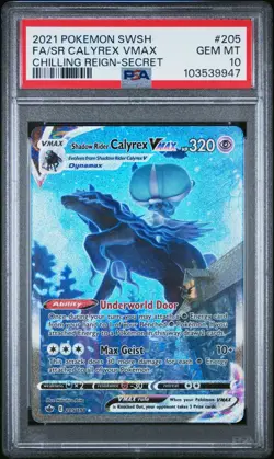 Pokemon Calyrex VMAX 205/198 PSA 10 Gem Mint SWSH Chilling Reign Alt Full Art - Image 1