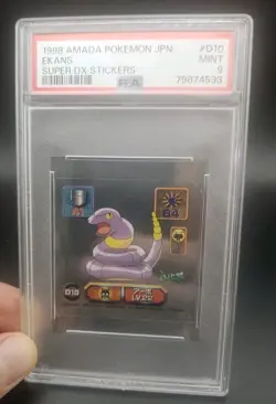PSA 9 Ekans Super DX Sticker 1998 Amada Pokemon Stickers - Image 1