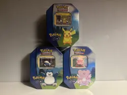 Pokemon TCG : Pokemon Go 3x Tin Set - Pikachu / Blissey / Snorlax - Brand New - Image 1