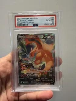 PSA 10 Pokemon Charizard V 154/172 SWSH Brilliant Stars English - Image 1