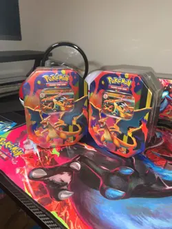 NEW/SEALED x2 Pokemon TCG Mega Charizard Y Tin – x2 Y ex Promo & 8 Booster packs - Image 3