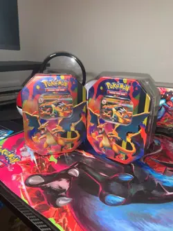 NEW/SEALED x2 Pokemon TCG Mega Charizard Y Tin – x2 Y ex Promo & 8 Booster packs - Image 4
