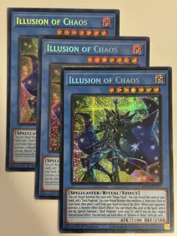 YUGIOH-3x- Illusion of Chaos - RA02/MP23 - Secret Rare - 1st Edition (PLAYSET) - Image 1