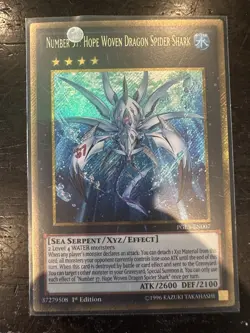 Number 37: Hope Woven Dragon Spider Shark PGL3-EN007 Gold Secret Rare Yugioh - Image 1