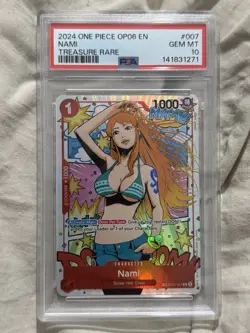 2024 ONE PIECE OP06-WINGS OF THE CAPTAIN TREASURE RARE #007 NAMI PSA 10 - Image 1