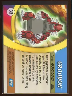 Groudon Non-Holo 33 NM/NM- Topps Advanced Challenge Pokemon - Image 2
