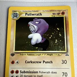 Poliwrath Holo Rare 1st Edition 9/75 Neo Discovery WOTC Vintage Pokemon MINT - Image 2