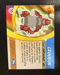 Groudon #33 Pokemon Topps Advanced Challenge 2004 RARE Vintage - Image 2