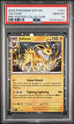 2025 POKEMON SVP EN-SV BLACK STAR PROMO #169 JOLTEON PSA 10 - Image 1