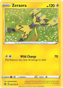 4x Zeraora - 052/159 - Rare NM-Mint Pokemon SWSH12.5 - Crown Zenith - Image 1