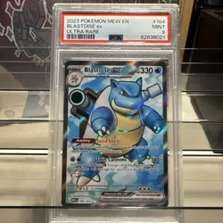 PSA 9 Pokemon Scarlet & Violet 151 Mew EN Blastoise Ex 184/165 Ultra Rare 2023 - Image 1