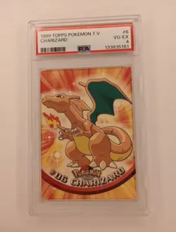 1999 Topps Pokemon T.V. #6 Charizard PSA 4 - Image 1
